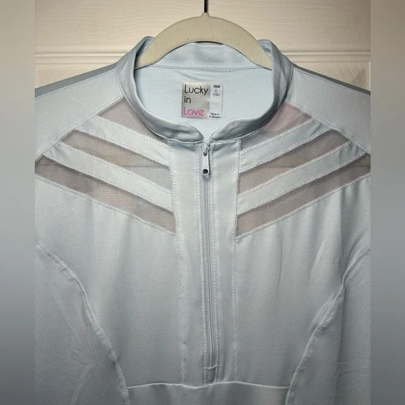 Lucky In Love Women’s Tennis Mesh Polo size Large - Picture 4 of 6